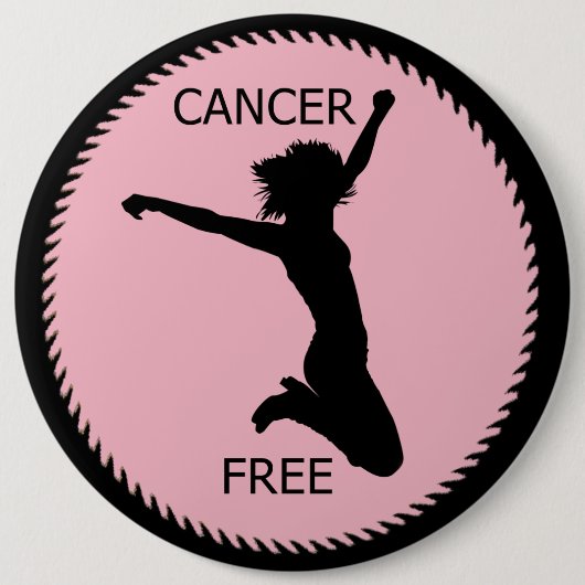 BADGE ROND 15,2 CM LE CANCER LIBÈRENT (Devant)