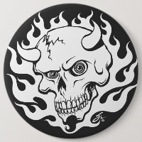 Le crâne démon en flammes
