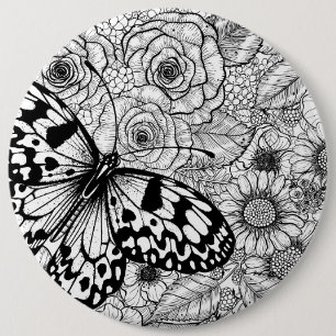 Badge Rond 15,2 Cm Le jardin de cerf-volant en papier