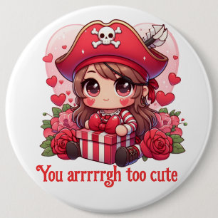 Badge Rond 15,2 Cm Le magnifique pirate de la Saint Valentin
