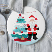 Badge Rond 15,2 Cm Le Père Noël Grand (En situation)