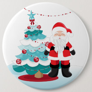 Badge Rond 15,2 Cm Le Père Noël Grand