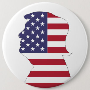 BADGE ROND 15,2 CM LE PRÉSIDENT DONALD TRUMP AMERICAN FLAG