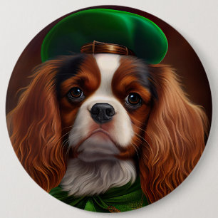 Badge Rond 15,2 Cm Le roi Cavalier Charles Spaniel à la Saint Patrick