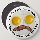 Badge Rond 15,2 Cm Le travail d'un jour pour un poulet… (Devant & derrière)