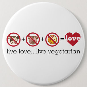 Badge Rond 15,2 Cm Le yoga parlent : Végétarien vivant vivant