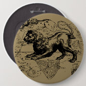Badge Rond 15,2 Cm Leo Constellation Hevelius 1690 juillet 23 août 22 (Devant & derrière)