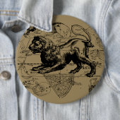 Badge Rond 15,2 Cm Leo Constellation Hevelius 1690 juillet 23 août 22 (En situation)