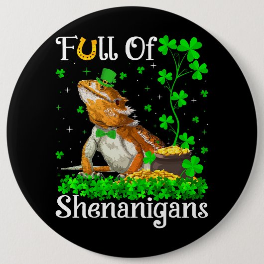 Badge Rond 15,2 Cm Leprechaun Shamrock Leaf Porté Dragon St. Patric (Devant)