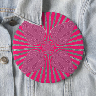 Badge Rond 15,2 Cm Les ailes de la fleur électrique : Un Edgy Vivily 