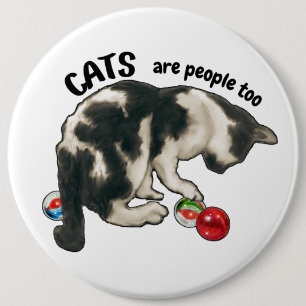 Badge Rond 15,2 Cm LES CHATS SONT DES GENS comme nous, Œuvre d'art de