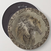 Badge Rond 15,2 Cm Les chevaux (Devant & derrière)
