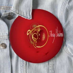 Badge Rond 15,2 Cm Les cloches de Noël rouges Jingle ont un beau jour