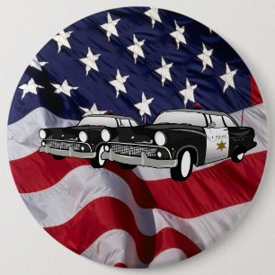 Badge Rond 15,2 Cm Les États-Unis d'Amérique 59 voiture de police Cop