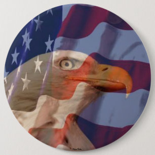 Badge Rond 15,2 Cm Les Etats-Unis diminuent avec le bouton d'Eagle