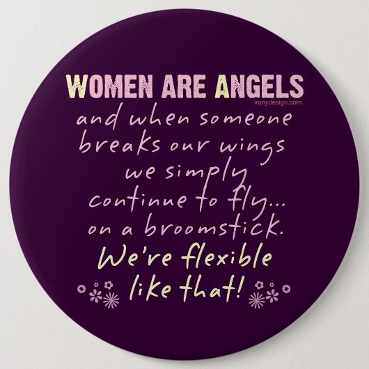 Badge Rond 15,2 Cm Les femmes sont des anges (Devant)