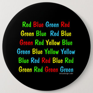 Badge Rond 15,2 Cm L'essai de Stroop colore des mots