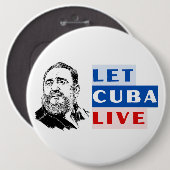Badge Rond 15,2 Cm Let Cuba Live (Devant & derrière)