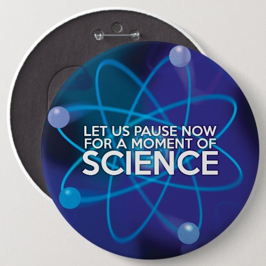 BADGE ROND 15,2 CM LET US PAUSE NOW (Devant & derrière)