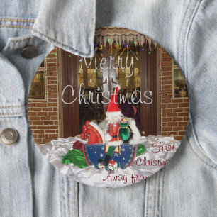 Badge Rond 15,2 Cm L'étoile errante   Joyeux Noël loin de la maison