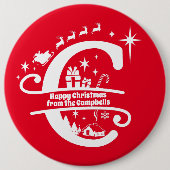 Badge Rond 15,2 Cm Lettre C Monogramme Nom de famille initial Salutat (Devant)