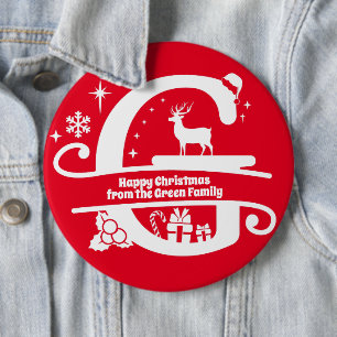 Badge Rond 15,2 Cm Lettre G Monogramme Nom de famille initial Salutat
