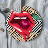 Badge Rond 15,2 Cm lèvres (En situation)