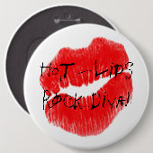 Badge Rond 15,2 Cm Lèvres d'un rouge ardent I (Devant & derrière)