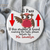 Badge Rond 15,2 Cm LG. Pass de la salle d'école / Bouton par SRF (En situation)