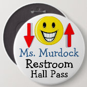 Badge Rond 15,2 Cm LG. Pass de la salle d'école / Bouton par SRF (Devant & derrière)