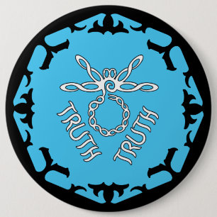 Badge Rond 15,2 Cm Libellule de "vérité" de Chakra de gorge bleue