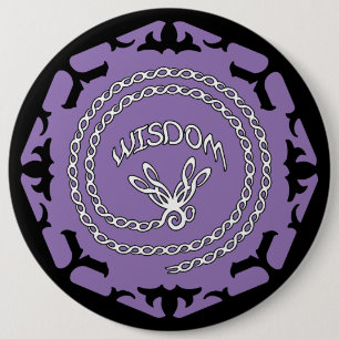 Badge Rond 15,2 Cm Libellule pourpre de "sagesse" de Chakra de