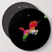 Badge Rond 15,2 Cm Licorne Multi-hued d'espace lointain (Devant & derrière)