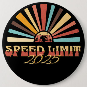 Badge Rond 15,2 Cm Limite de vitesse Été 2025 Sunburst