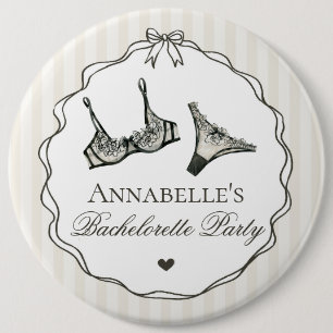 Badge Rond 15,2 Cm Lingerie noire, cadeau de fête de Bachelorette sou