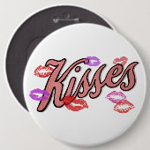 BADGE ROND 15,2 CM LIP KISSES (Devant & derrière)