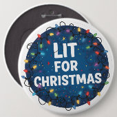 Badge Rond 15,2 Cm Lit for Christmas (Devant & derrière)