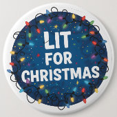Badge Rond 15,2 Cm Lit for Christmas (Devant)