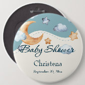 Badge Rond 15,2 Cm Little Wonders Future Maman Céleste (Devant & derrière)
