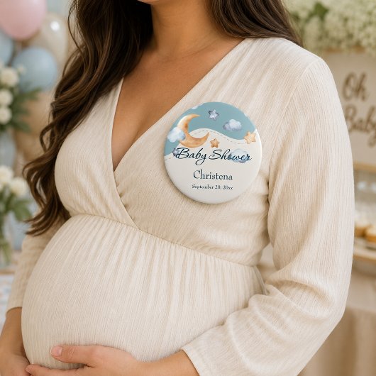 Badge Rond 15,2 Cm Little Wonders Future Maman Céleste