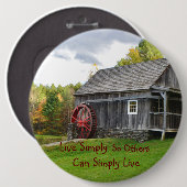 Badge Rond 15,2 Cm Live Simply Old Mill (Devant & derrière)
