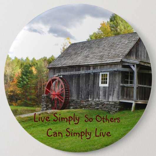 Badge Rond 15,2 Cm Live Simply Old Mill (Devant)