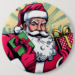 Badge Rond 15,2 Cm Livre de bande dessinée Père Noël/Noël