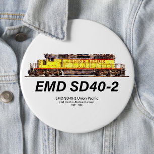 Badge Rond 15,2 Cm Locomotive diesel EMD SD40-2. Union Pacifique