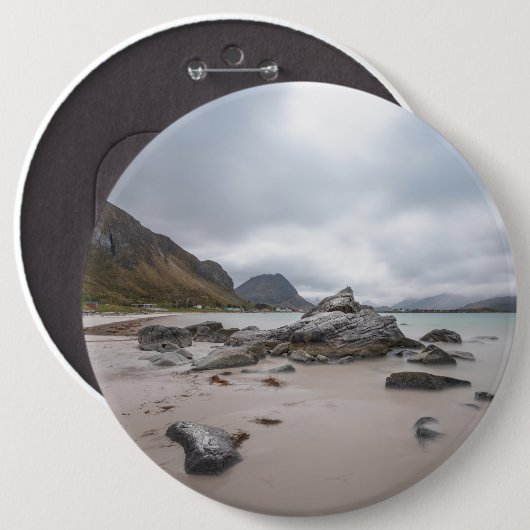 Badge Rond 15,2 Cm Lofoten Ramberg Beach (Devant & derrière)