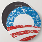 Badge Rond 15,2 Cm Logo fané d'Obama (Devant & derrière)