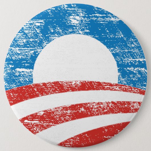 Badge Rond 15,2 Cm Logo fané d'Obama (Devant)
