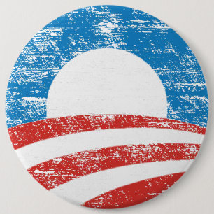 Badge Rond 15,2 Cm Logo fané d'Obama
