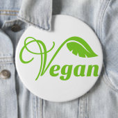 Badge Rond 15,2 Cm Logo végétalien vert (En situation)