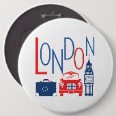 BADGE ROND 15,2 CM LONDRES (Devant & derrière)
